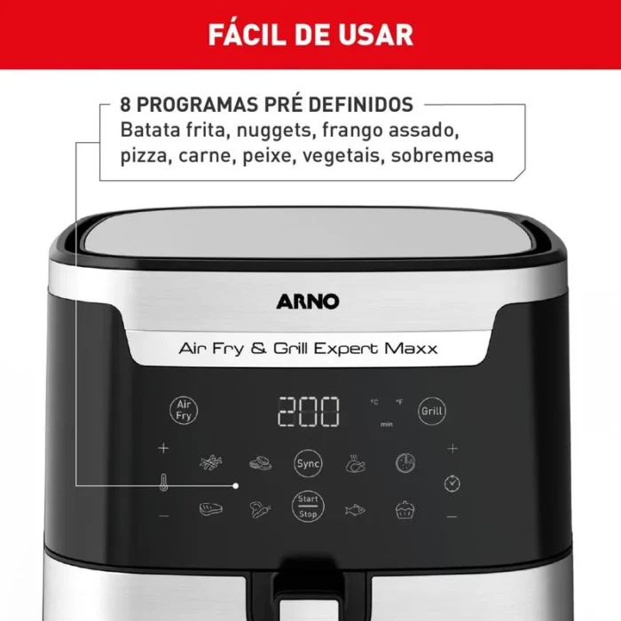 Fritadeira sem Óleo Arno Airfry & Grill Expert Maxx Digital AFD6 - Imagem 7