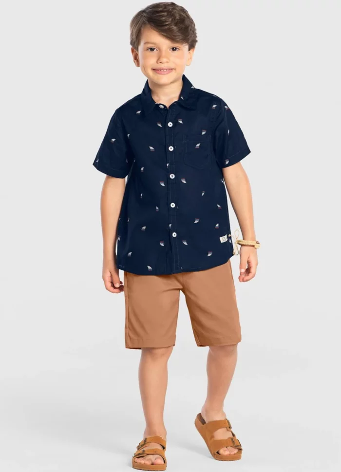 Trick Nick - Conjunto Camisa com Bermuda Azul
