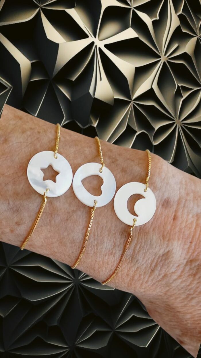 Pulseira Bipartida Veneziana Banho Ouro com Zircônia e Entremeio de Madrepérola By Solange Marçal