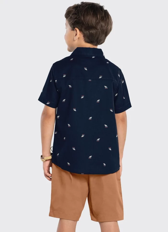 Trick Nick - Conjunto Camisa com Bermuda Azul - Imagem 2