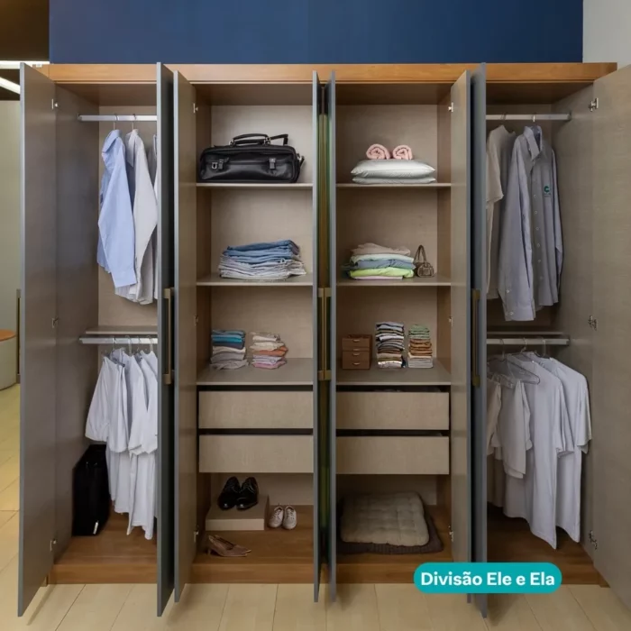 Guarda Roupa Casal com Espelho 8 Portas Héster Carraro Branco - Imagem 9