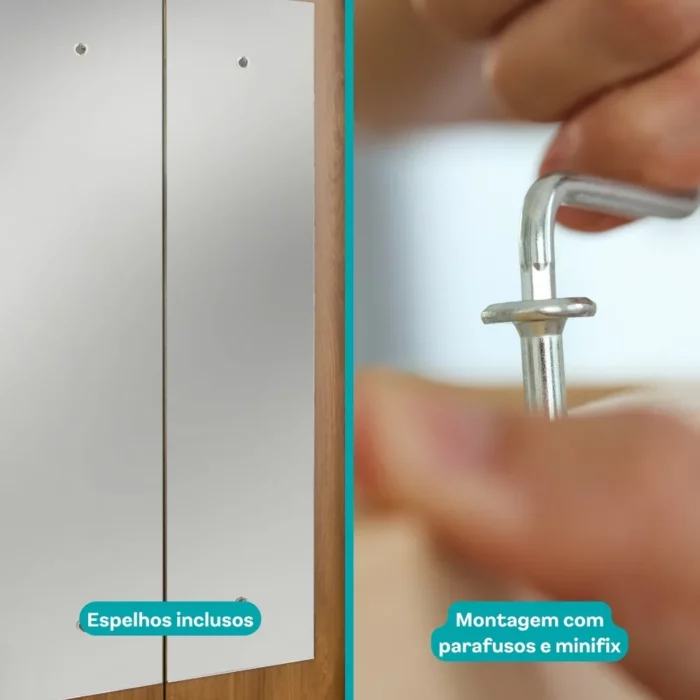Guarda Roupa Casal com Espelho 8 Portas Héster Carraro Branco - Imagem 10